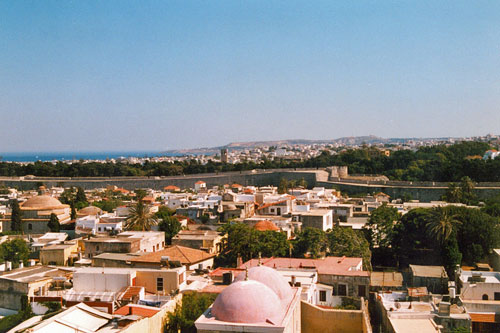 Blick vom Uhrturm in Rhodos Stadt