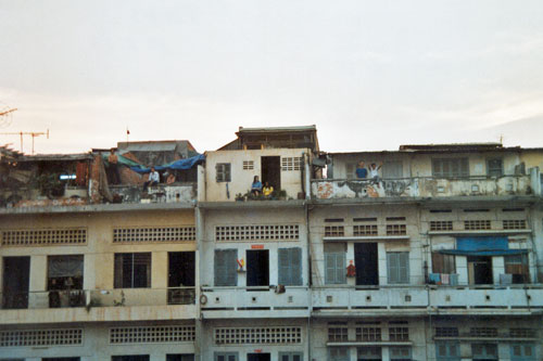 Blick aus dem Hotelfenster in Phnom Penh