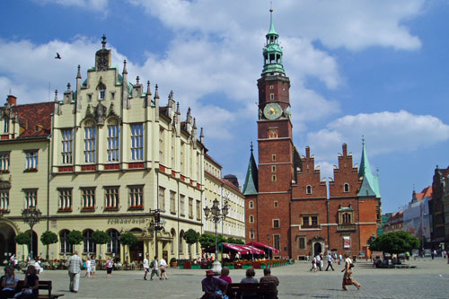 Rathaus am Rynek in Breslau