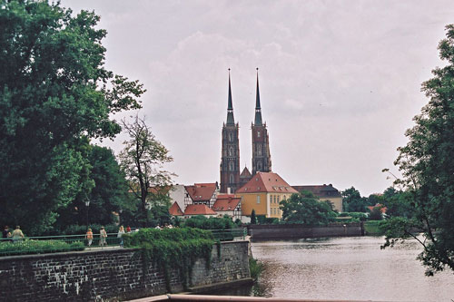 Blick auf die Dominsel in Breslau