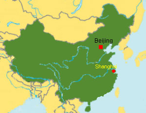 China Karte mit Shanghai