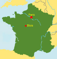Frankreich Karte mit Blois