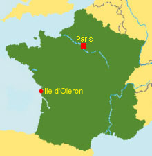 Frankreich Karte mit Oleron