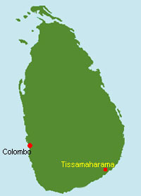 Sri Lanka Karte mit Tissamaharama