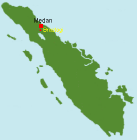Sumatra Karte mit Brastagi 