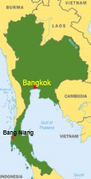 Thailand Karte mit Ban Bang Niang