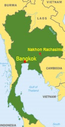 Thailand Karte mit Nakhon Rachasima