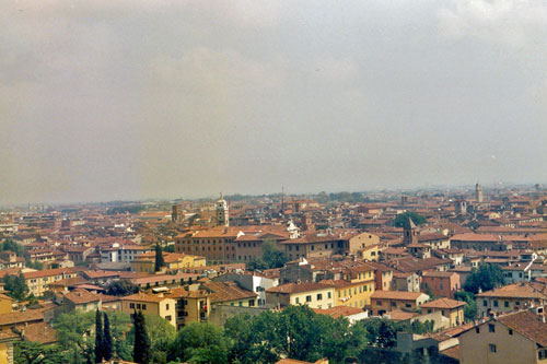 Blick vom schiefen Turm auf Pisa