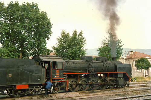 Fr Eisenbahnfreunde: Dampflok auf dem Bahnhof von Selcuk