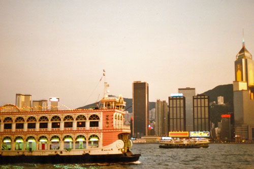 Abendstimmung der Skyline Hongkong