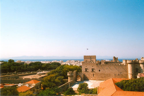 Blick vom Uhrturm in Rhodos Stadt