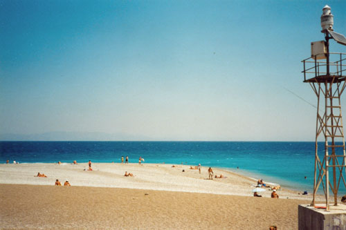 Der Strand in Rhodos Stadt