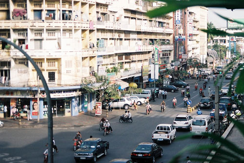 Blick vom Balkon des Asia Hotels in Phnom Penh