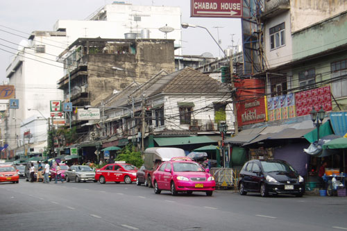 Thanon Chakrabong in Banglamphoo in Bangkok