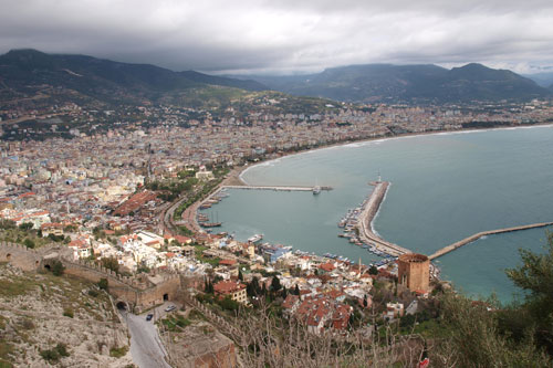 Blick von der Burg auf Alanya