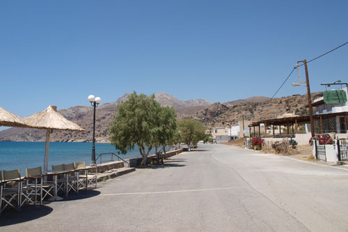 Die Strandpromenade in Tsoutsouros