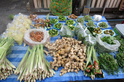 Markt in Lampang: aufgerumtes Gemse