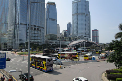 Busterminal am Central Pier