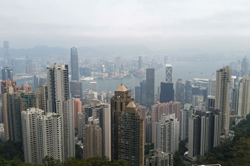 Blick auf Hongkong vom alten Aussichtspunkt
