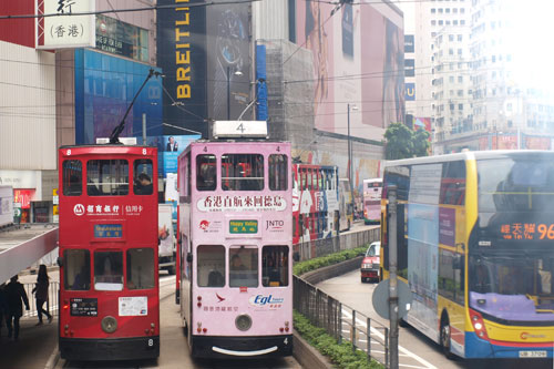 Straenbahnfahrt -> Causeway Bay (Hennessy Road)