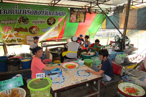 der floating market (Talad Nam) am Wat Takien