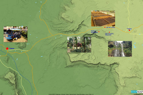 Karte: Ausflug zum Bolaven-Plateau