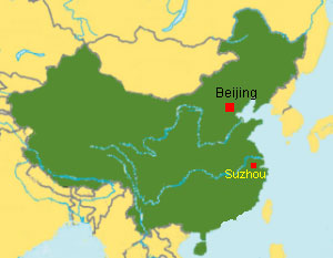 China Karte mit Suzhou