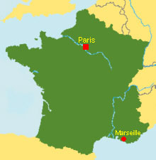 Frankreich Karte mit Marseille
