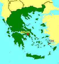 Griechenland Karte mit Kos