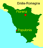 Italienkarte Karte mit Populonia