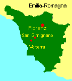 Italienkarte Karte mit Volterra