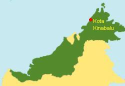 Malaysia Karte mit Kota Kinabalu