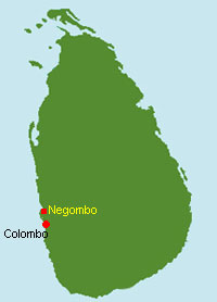 Sri Lanka Karte mit Negombo