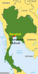 Thailand Karte mit Damnoen Saduak