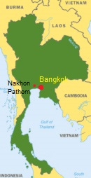 Thailand Karte mit Nakhon Pathom