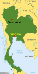 Thailand Karte mit Sukhothai