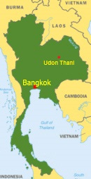 Thailand Karte mit Udon Thani