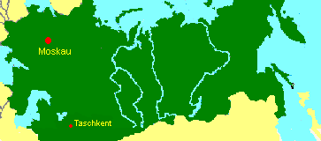 UdSSR Karte mit Taschkent