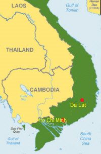 Vietnam Karte mit Da Lat